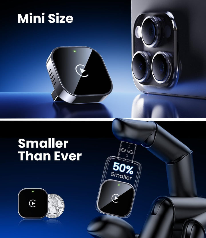 Skanto | Mini trådløs CarPlay-adapter med dual-band tilkobling og kompakt design – Novaro