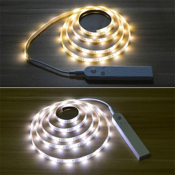 Skanto | LED lysreim med fjernkontroll – 2 meter fleksibel rem for dekorativ belysning i skap og hyller