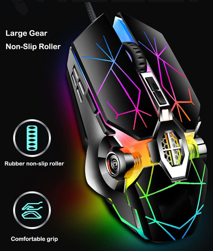 Mechanische Gaming-Tastatur med 87 Tasten, RGB-Hintergrundbeleuchtung og blauen Schaltern