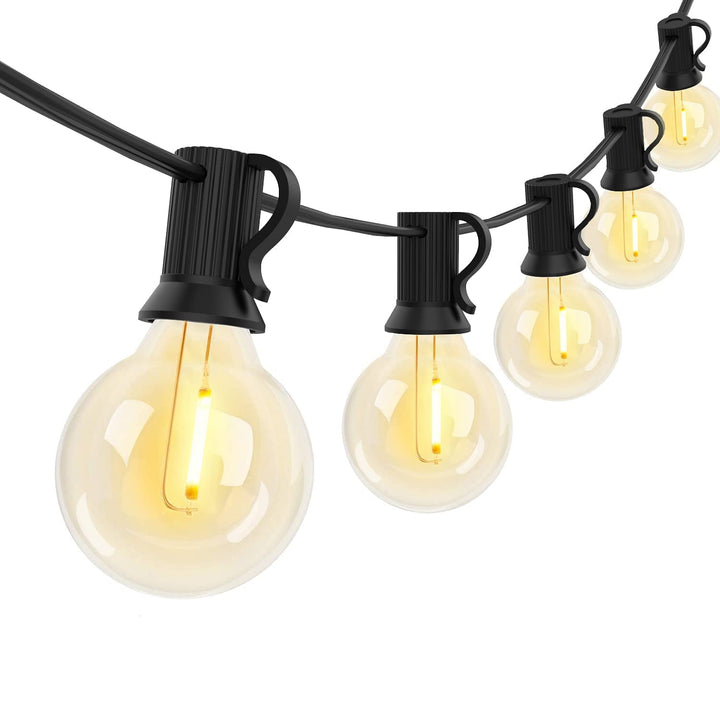 Skanto | Abeja 25Ft Led Utendørs Lyskæde - G40 Globe, 25 Shatterproof Pærer, Vanntett Svart Ledning