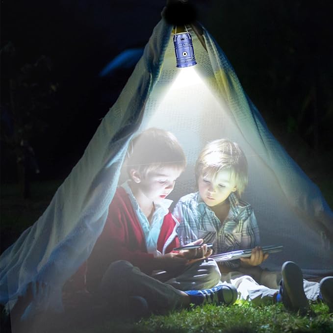 Skanto | Sol Campinglampe med USB-lading – Bærbar LED-lanterne for utendørsaktiviteter og nødsituasjoner