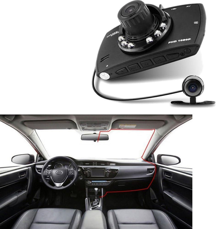 Skanto | Dual Linse Bil Dash Cam G30 2.7" LCD Full HD 1080P med G-Sensor
