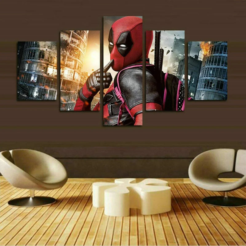 Sett med 5 Deadpool-film-lerret