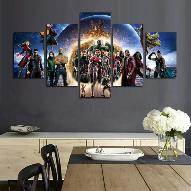Sett med 5 dekorative Infinity War veggkunstverk