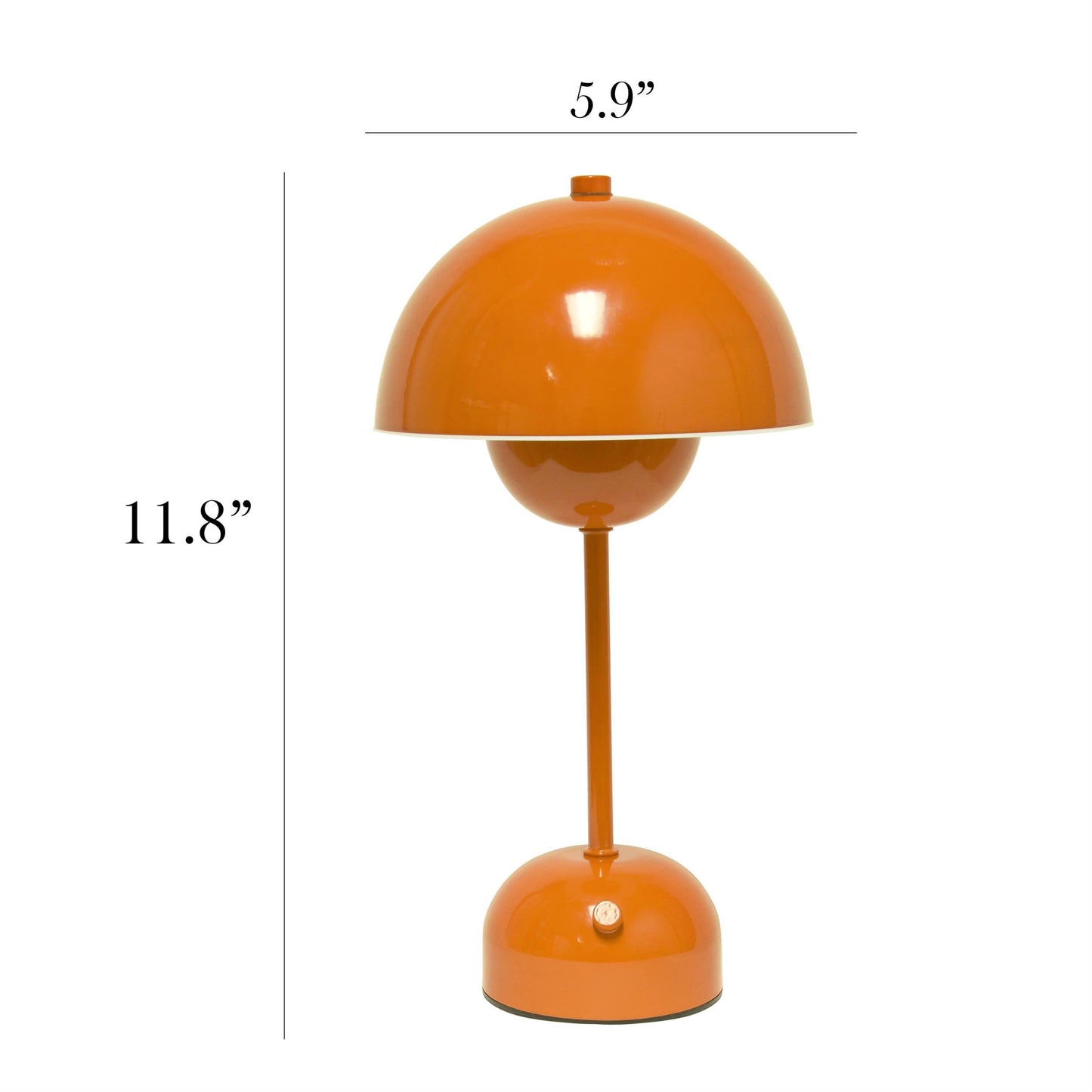 Norvo | Enkle design LED berøringslampe, 11.8&quot; bærbar & oppladbar sopp i oransje