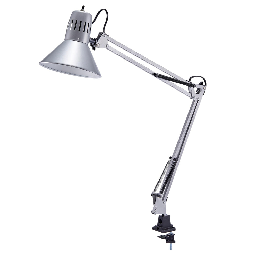 Skanto | Bostitch Office Vlf100-Slv Svingarm Skrivebordslampe Med Klemfeste, 36" Rekkevidde Med Multi-ledd Justering, Inkluderer Utbyttbar Led Lyspære (Vlf), Sølv