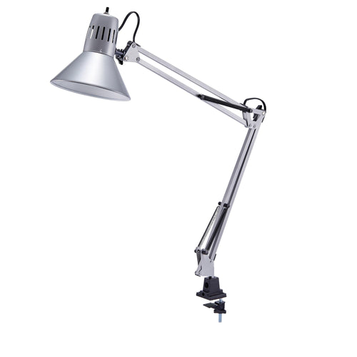 Skanto | Bostitch Office Vlf100-Slv Svingarm Skrivebordslampe Med Klemfeste, 36" Rekkevidde Med Multi-ledd Justering, Inkluderer Utbyttbar Led Lyspære (Vlf), Sølv