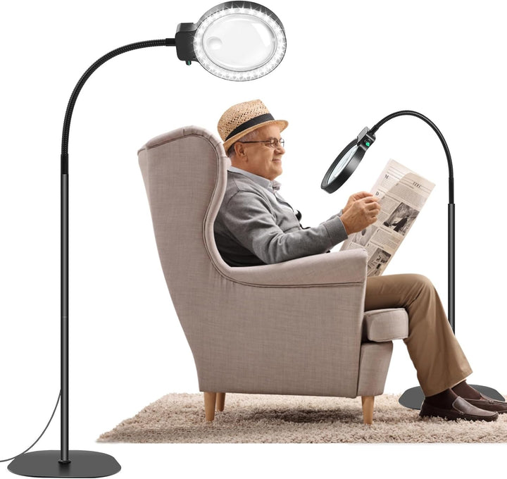 Vollseitenlupe mit LED-Licht – Hands-Free Lesehilfe für Bücher, Handarbeiten & Hobbys