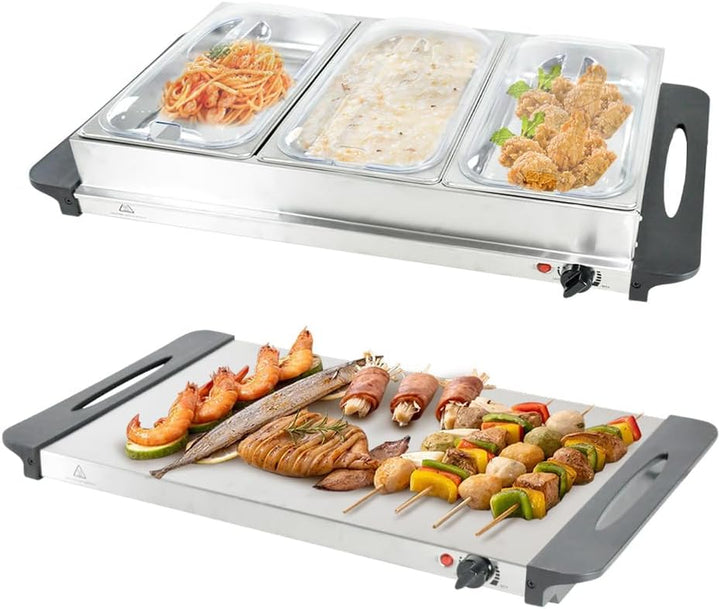 Skanto | Elektrisk Buffet Matvarmer med 3 × 2,5L Fat & Temperaturkontroll – Valtero