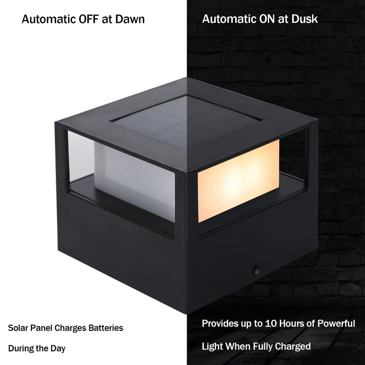 Skanto | Viewsun Solcelle Postlys 4 Pakke - Vanntette Led Hekkslys For 4X4, 5X5, 6X