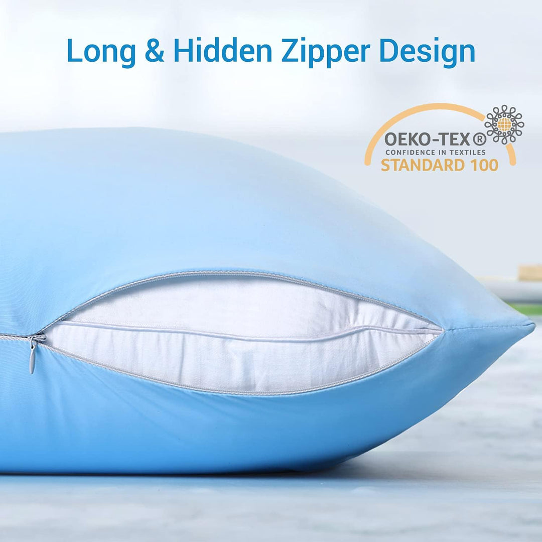 2-Pack Premium Silky Super Cooling Blue Pillowcases – Extreme Q-Max 0.5 | Skanto