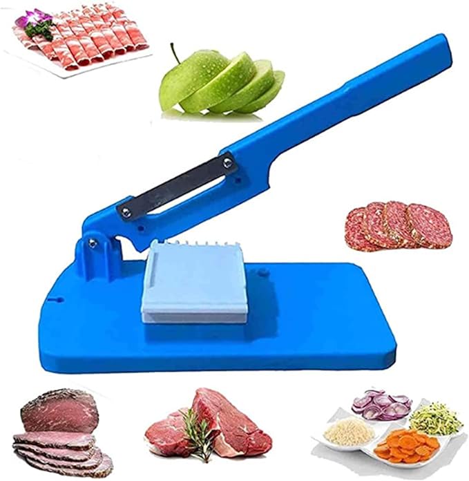 Skanto | Manuell Multifunksjonell Mat Slicer – Robust Kjøtt- og Grønnsakskiver for Frosne Varer