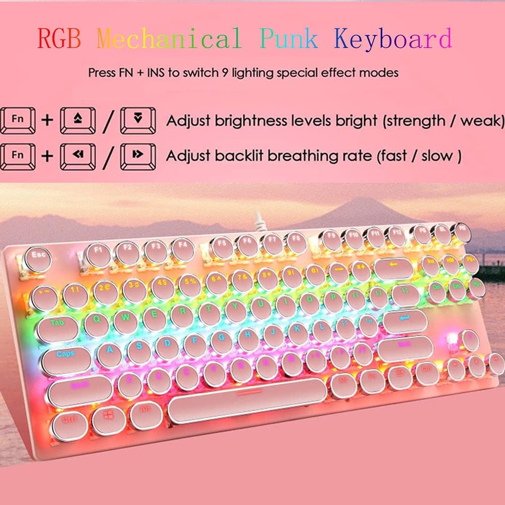 Skanto | 87-Tast Mekanisk Gaming Tastatur RGB Bakgrunnsbelyst Blå Bryter