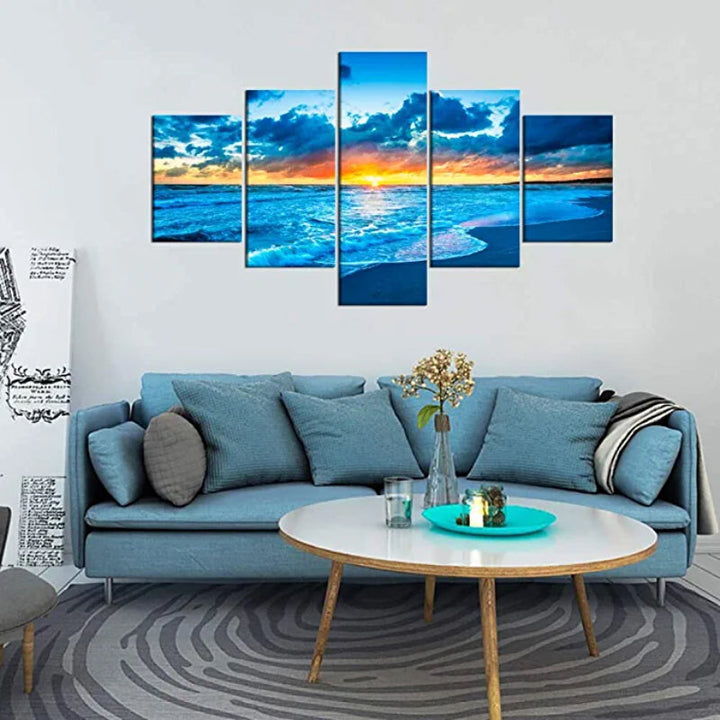 5 stk Sunrise Seascape kunstverk lerretmaleri | Skanto