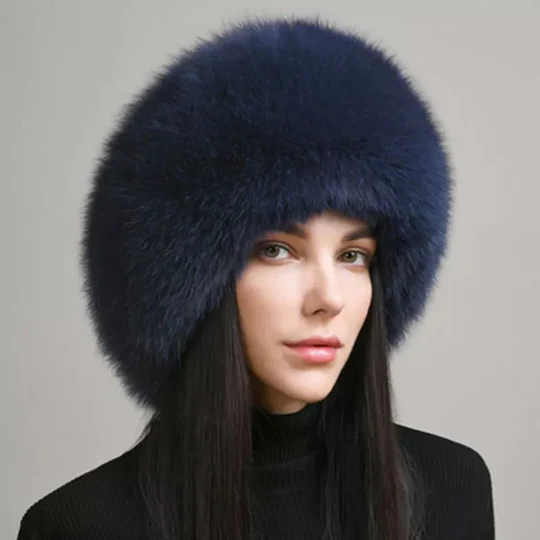 Skanto | 100% Naturlig Rev Pels Hatt Kvinne Caps Tyk Pels Caps Vinter Varm Hatt Kvinne Mote For Kvinne Hatt Med Ørevarmere Hatt