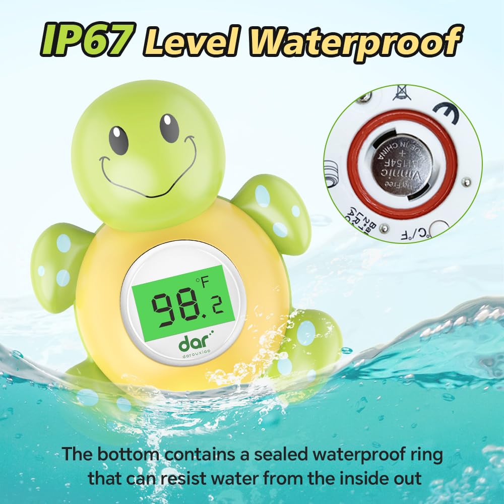 Norvo | AquaTrygg Baby Badetermometer – Digital Skjerm med 3 Farger og Temperaturvarsling