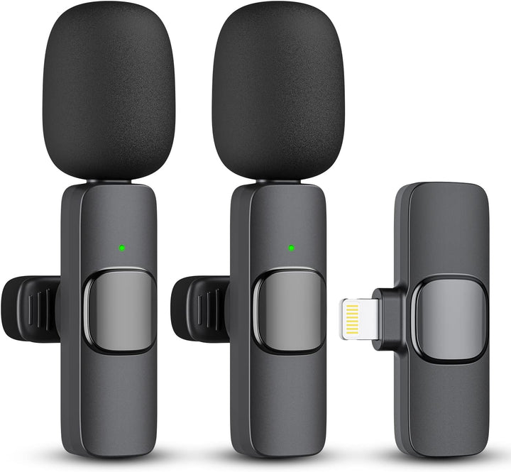 2-Pack trådløs mikrofon for iPhone iPad Skanto