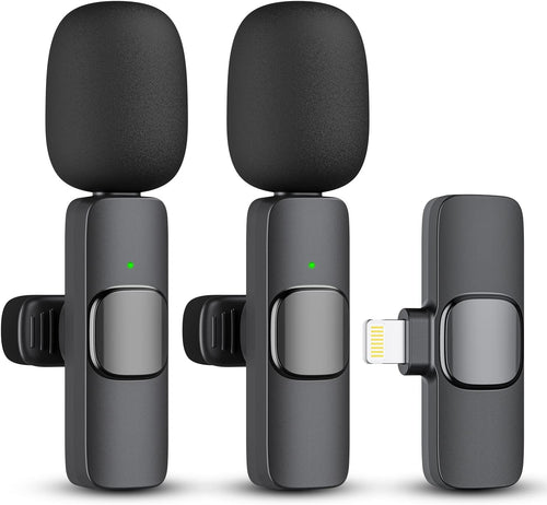 2-Pack trådløs mikrofon for iPhone iPad Skanto