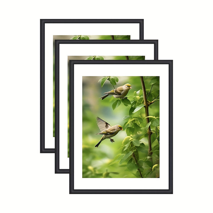GalleryFrame – Sett med 3 svarte bilde rammer for vegger og bord Skanto