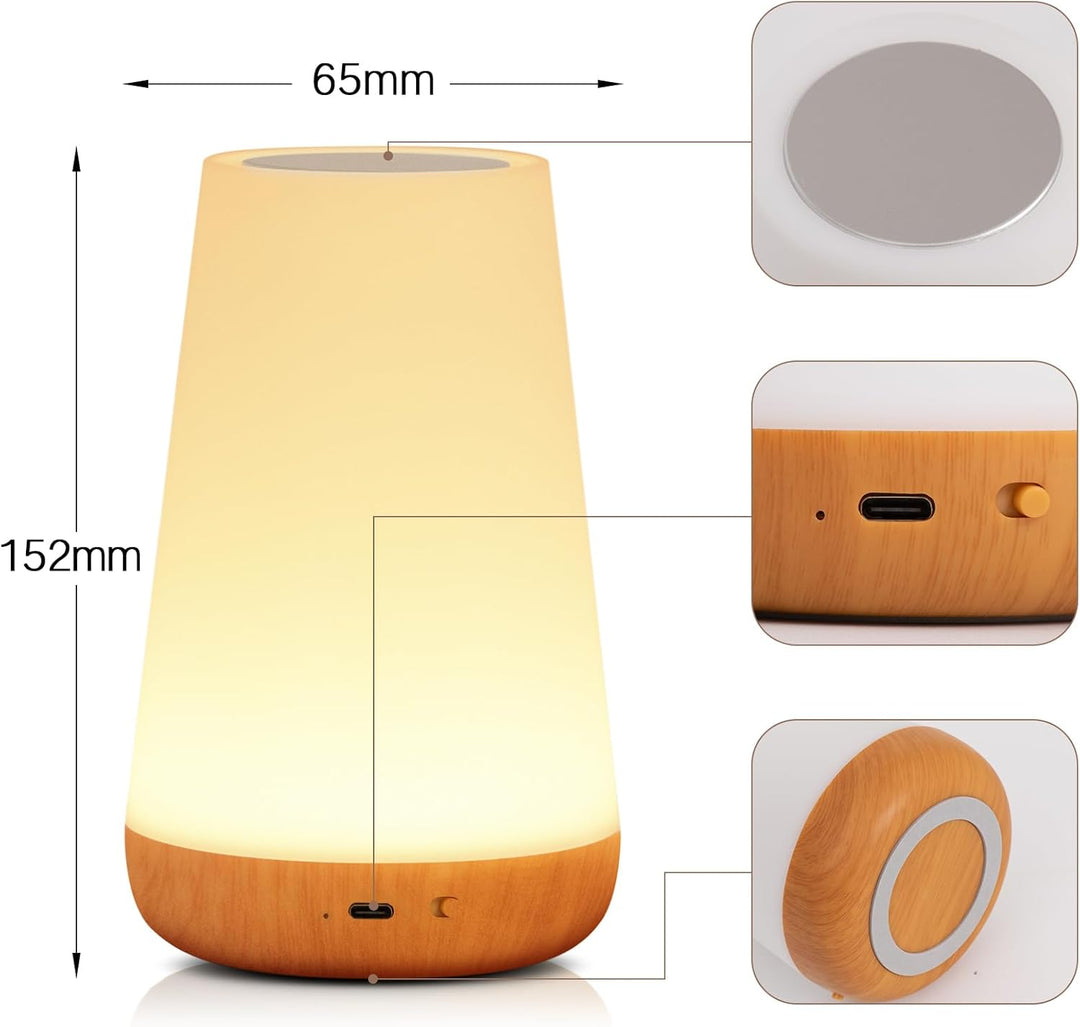 Skanto | Nattbordlampe, LED Berøringsbordlampe, 13 RGB Farger som endres
