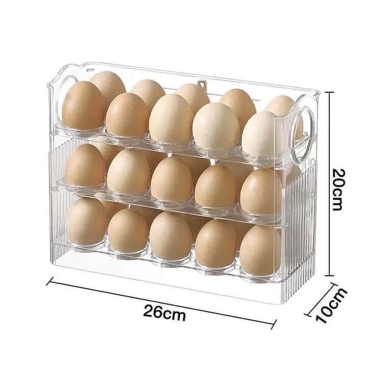 Skanto | Clear Egg Organizer – Space-Besparende Rullende Kjøleskapsoppbevaring