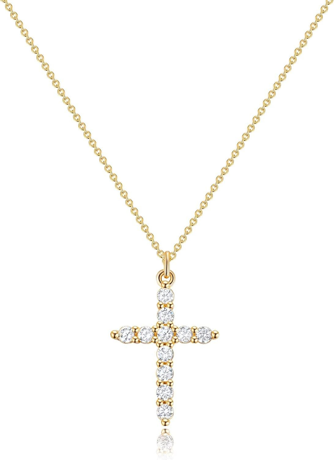 Skanto | Elegant 18K Gull Kubisk Zirkonia Kors Kjede