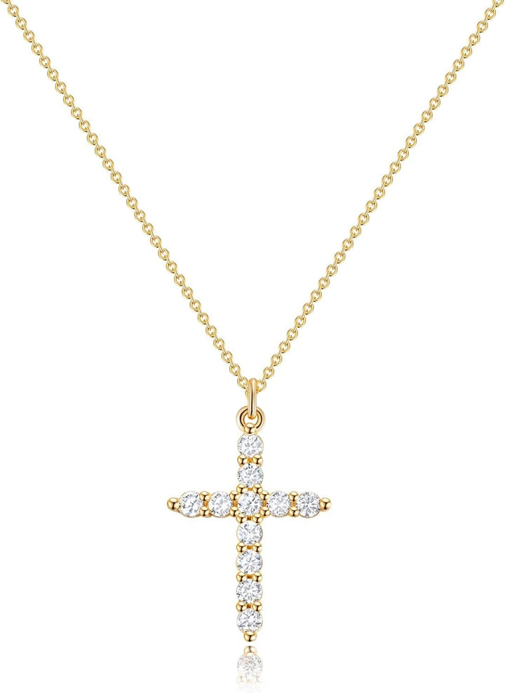 Skanto | Elegant 18K Gull Kubisk Zirkonia Kors Kjede