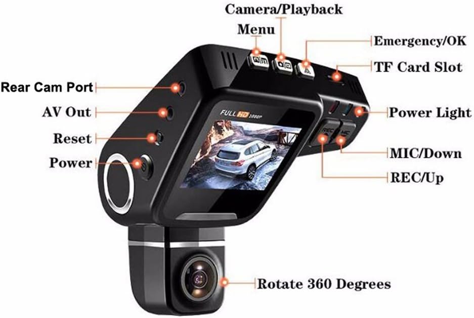 Skanto | WiFi Skjult Dash Cam 1080P med 170° Vidvinkel og G-Sensor