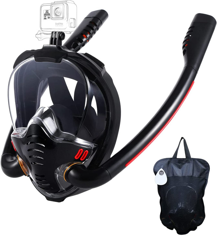 Snorkelmaske med antidugg-tørkler, 180-klassinger panoramaautsikt HD