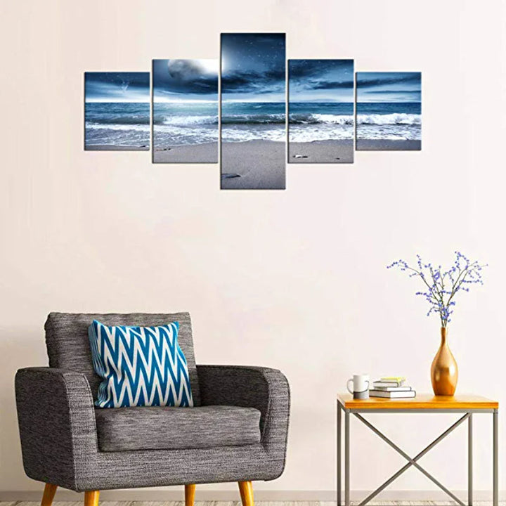5 stk Osean Fullmåne Kunstverk Lerretsmaleri | Skanto
