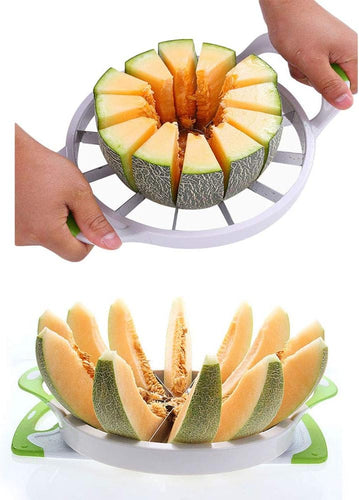 Skanto | Rustfritt stål vannmelonskiver – 12-skivert fruktkutter med antisklibeholdere