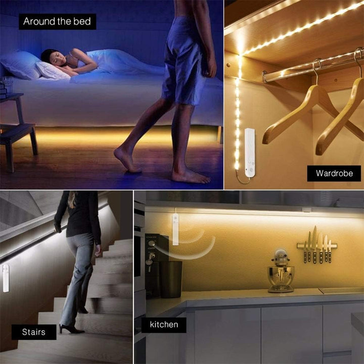Skanto | LED lysreim med fjernkontroll – 2 meter fleksibel rem for dekorativ belysning i skap og hyller