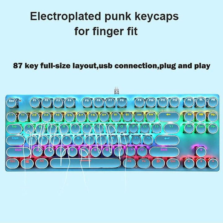 Skanto | 87-Tast Mekanisk Gaming Tastatur RGB Bakgrunnsbelyst Blå Bryter