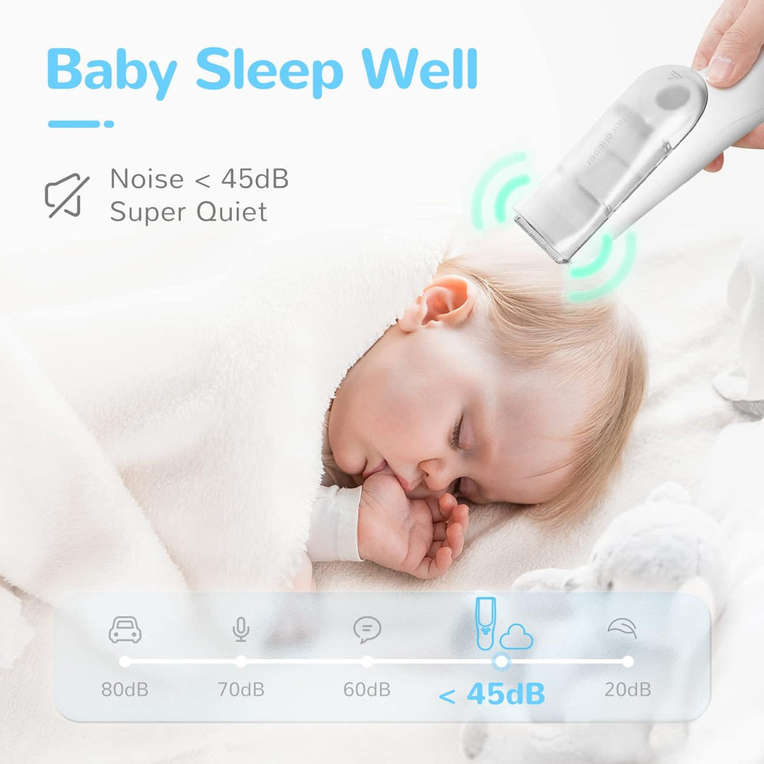 Baby-hårklipper med vakuumsystem – Vanntett oppladbar hårklipper med oppbevaringsboks | Skanto