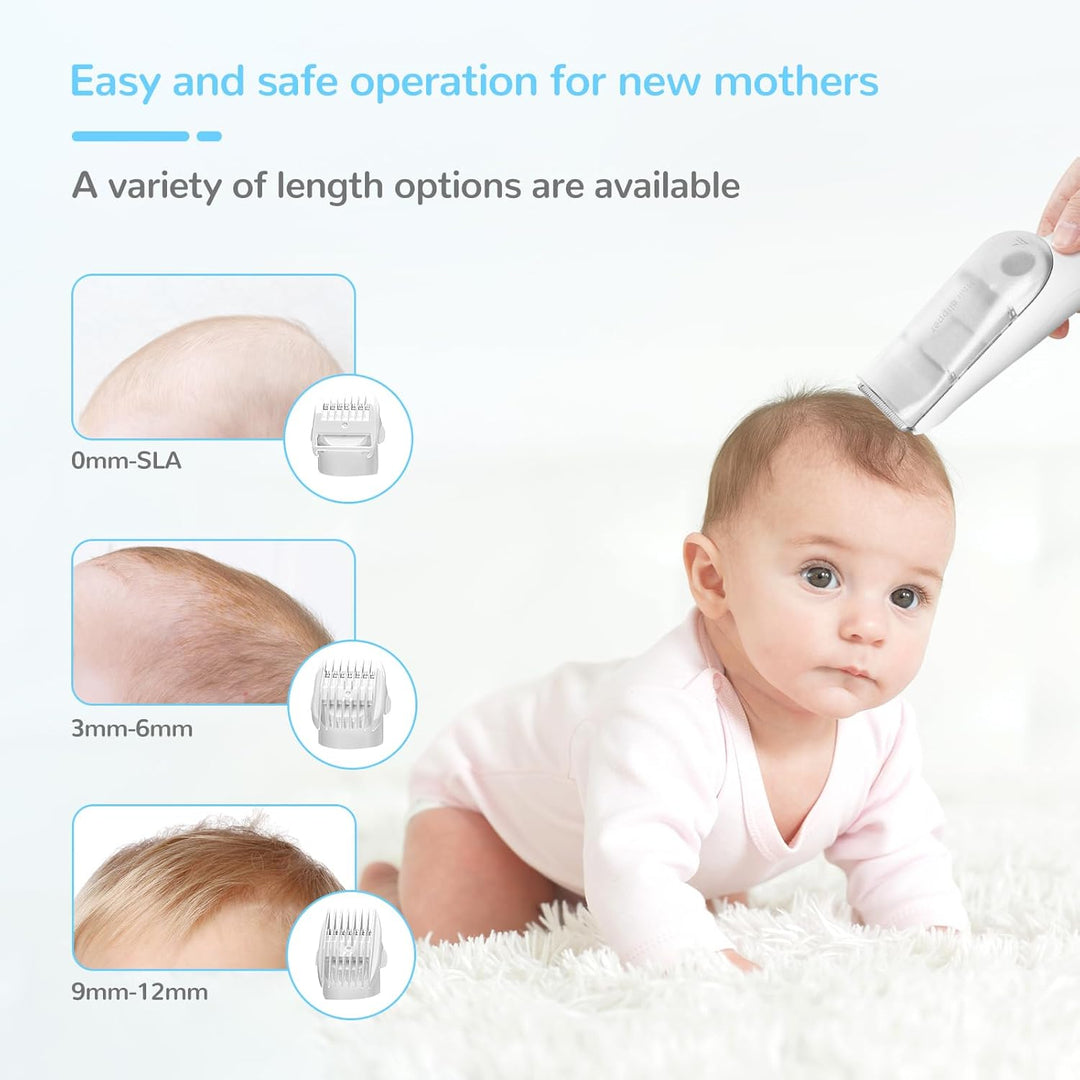Baby-hårklipper med vakuumsystem – Vanntett oppladbar hårklipper med oppbevaringsboks | Skanto