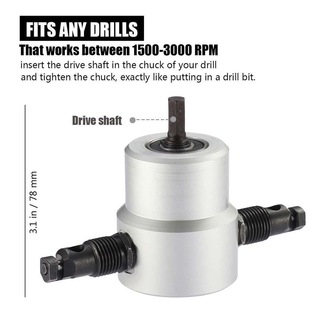 Skanto | Nibbler Cutter Drill Attachment Dobbel Hode Metallplate
