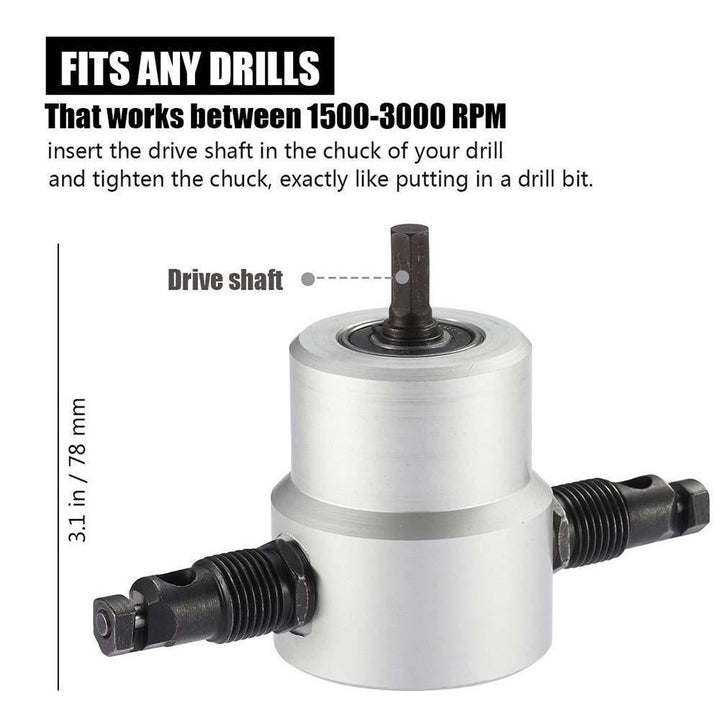 Skanto | Nibbler Cutter Drill Attachment Dobbel Hode Metallplate