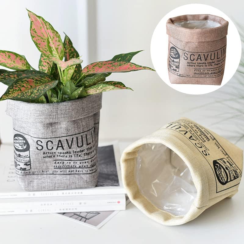 Skanto | Dekorativt tekstil plantekrukke med trykk – Allsidig oppbevaringskrukke for planter og dekor