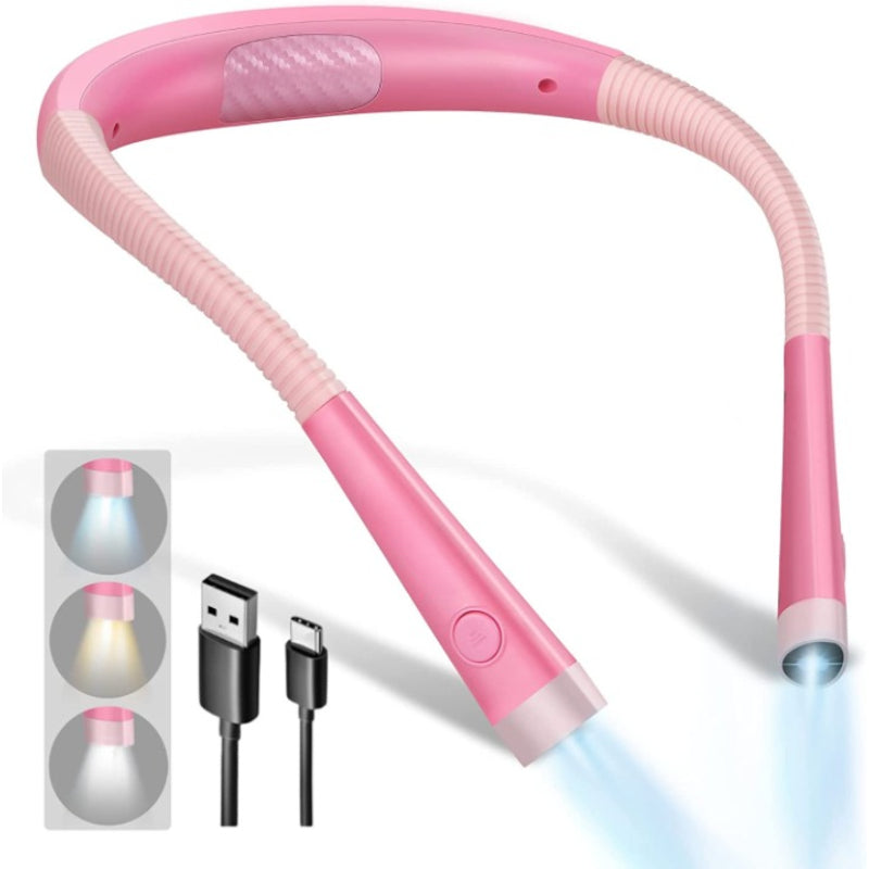 LED-leselampe, egnet for lesing og opplesing, 3 farger, 6 lysalternativer, fleksibel arm, bærbar, holdebar, perfekt for lesing, lesing, camping, reparasjon