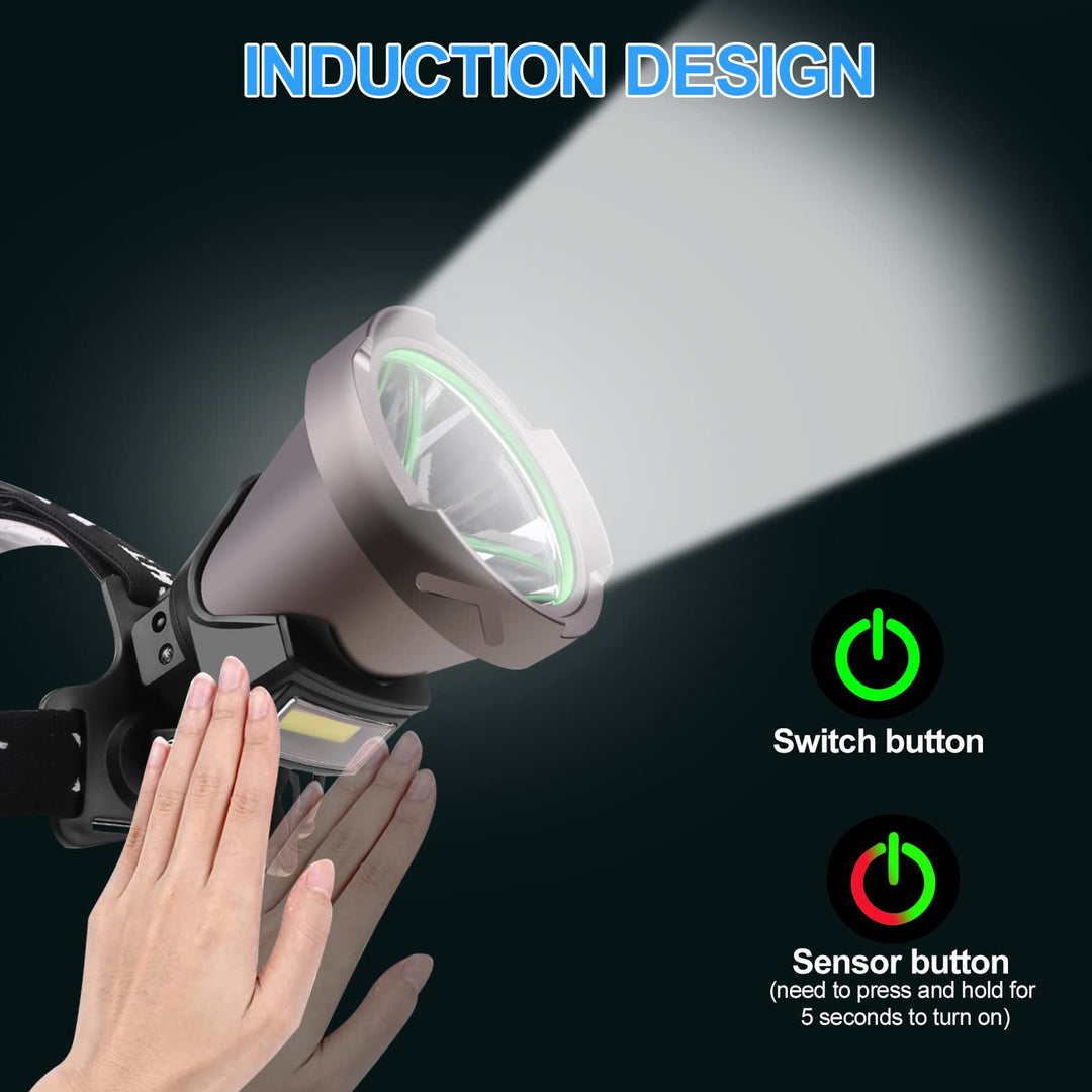 Skanto | Aikertec Oppladbar LED Hodelykt 100,000 Lumen – Super Lys og Vanntett