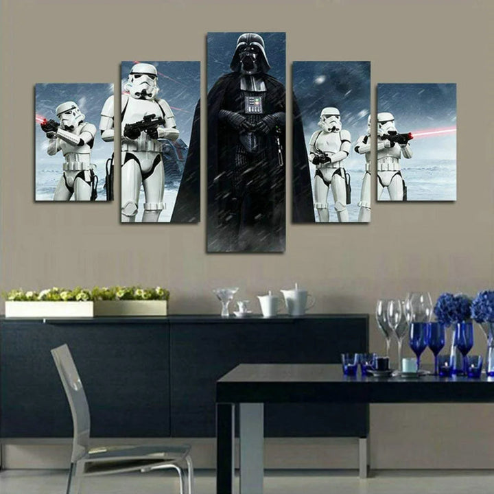 Sett med 5 Death Vader veggmalerier