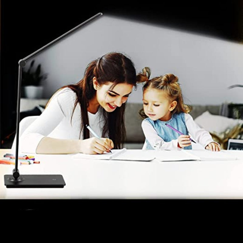 Norvo | LED skrivepultlampe, berøringskontroll skrivepultlampe med 3 lysstyrkenivåer, dimbar skrivebordlampe med justerbar arm, sammenleggbar bordlampe for skrivebord soverom nattbord kontor