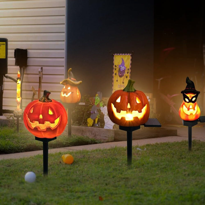 Skanto | Halloween Sollys – Dekorative LED Hage-lys med Gresskar og Heks-designs