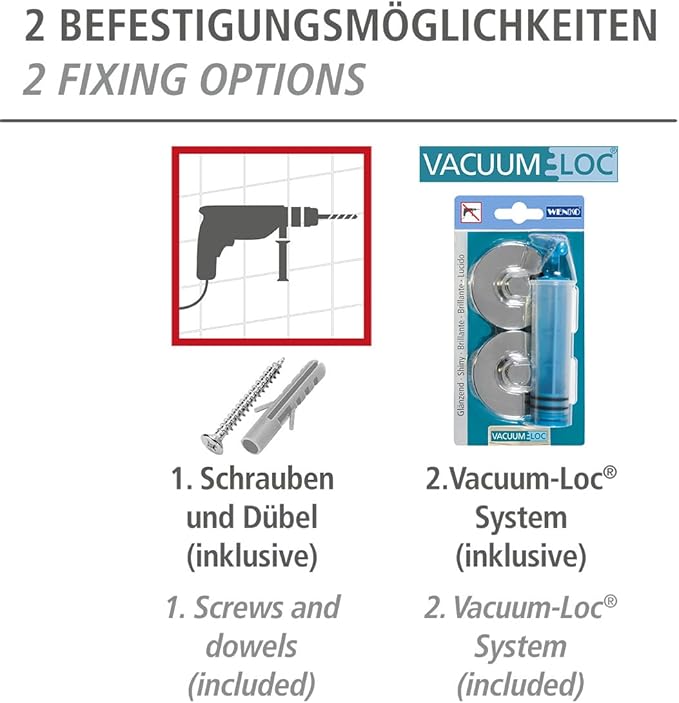 Skanto | Vacuum-Loc Veggkroker Duo Capri – Borløs & Sterk Veggmontering for Bad & Kjøkken