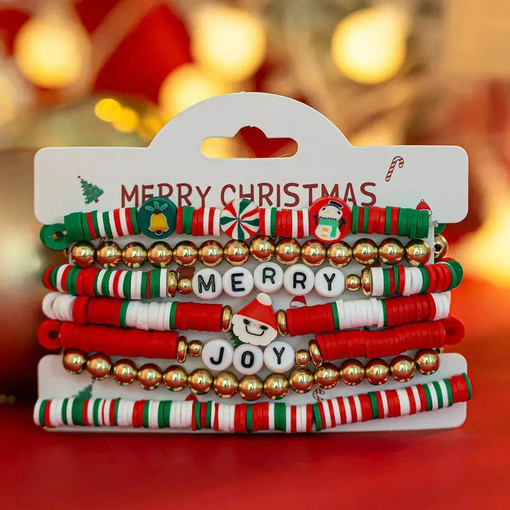 Skanto | Jule Polymer Leire Farge Armbåndsett Xmas gaveidé