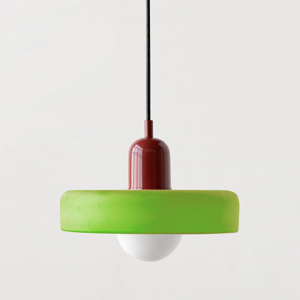 Skanto | Pendellampe laget av farget glass | Elegant hengelampe i Bauhaus-stil | Designlampe for stue og spisestue