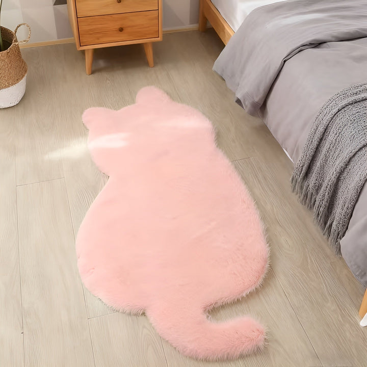 Mindre teppe i katteform – Mykt og koselig | Perfekt for sofa, hylle eller kommode | Skanto