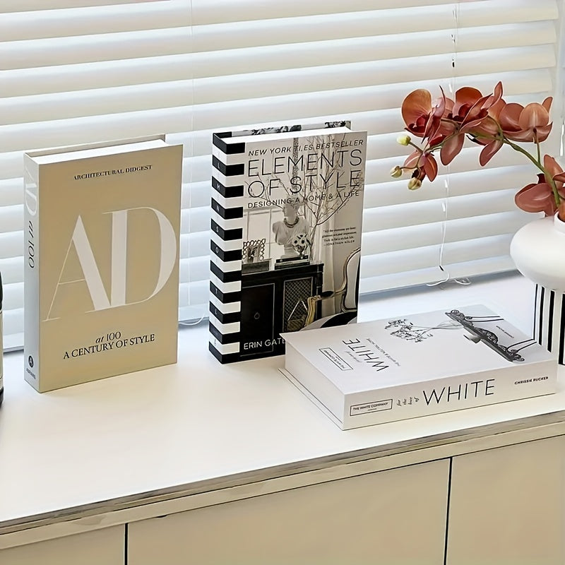 ChicDecor - Sett med 3 elegante bøker for interiørstil Skanto