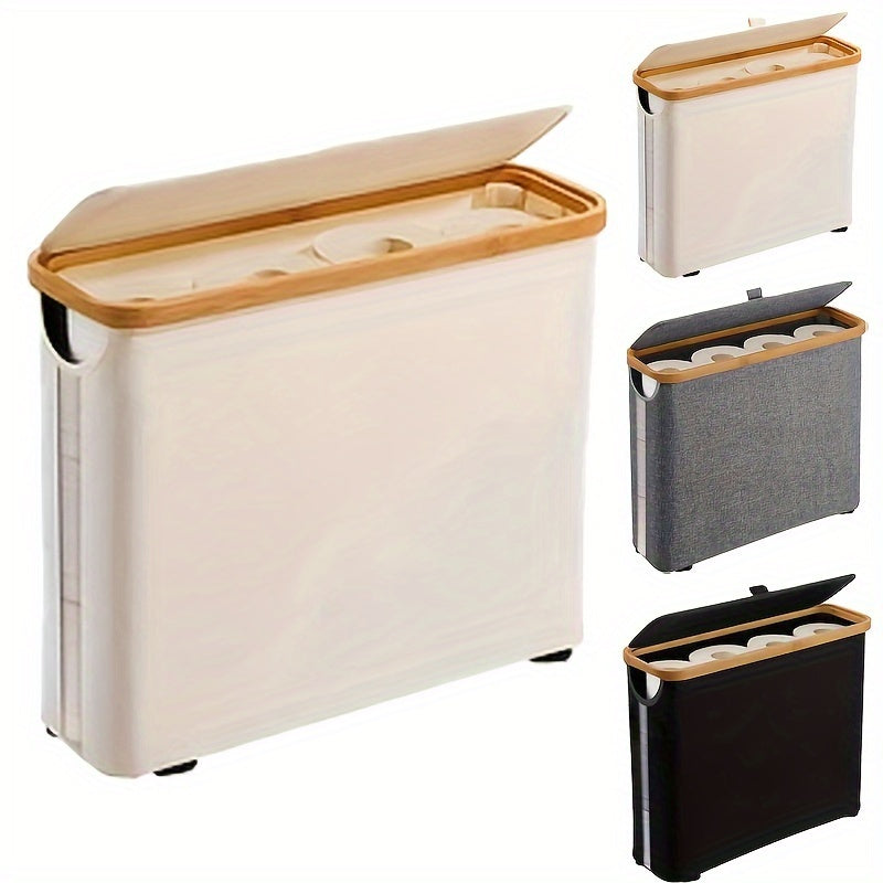 Norvo | 12 rullers kapasitet bambus toalettpapirholder - Romslig, pustende og lett badeorganisator