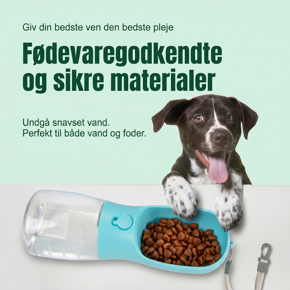 TrailBuddy™ – 3-i-1 hundevannflaske med matboks | Skanto